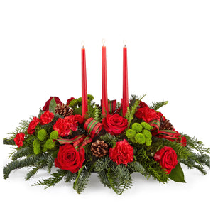 Home for Christmas Centerpiece - Winter Floral Arrangement