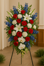 Load image into Gallery viewer, Standing Spray Sympathy Arrangement (4 Color/3 Size Options)