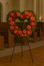 Load image into Gallery viewer, Wreaths and Hearts Sympathy Arrangement (4 Color/3 Size Options)