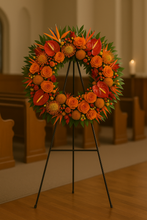 Load image into Gallery viewer, Wreaths and Hearts Sympathy Arrangement (4 Color/3 Size Options)