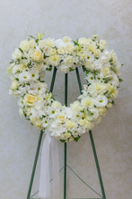 Load image into Gallery viewer, Wreaths and Hearts Sympathy Arrangement (4 Color/3 Size Options)