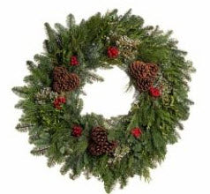 25" Evergreen Bounty Christmas/Winter Wreath