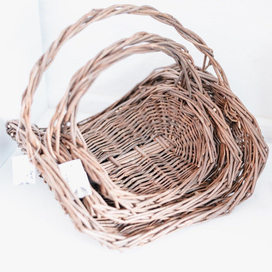 Prescott Florist - Brown Wicker Basket - Bowen's Botanicals