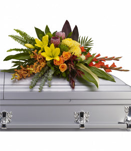 Island Memories Casket Spray - Sympathy Flowers