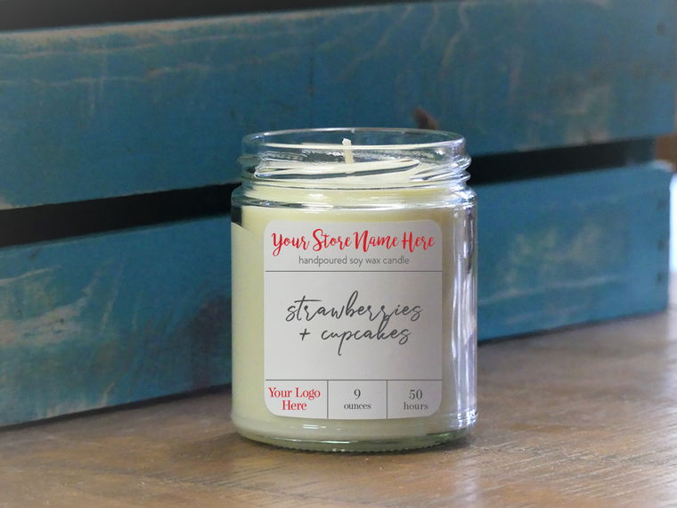 9 oz. Candle - S/S YOUR BUSINESS NAME + SMALL LOGO