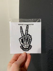 no thank you iron-on patch